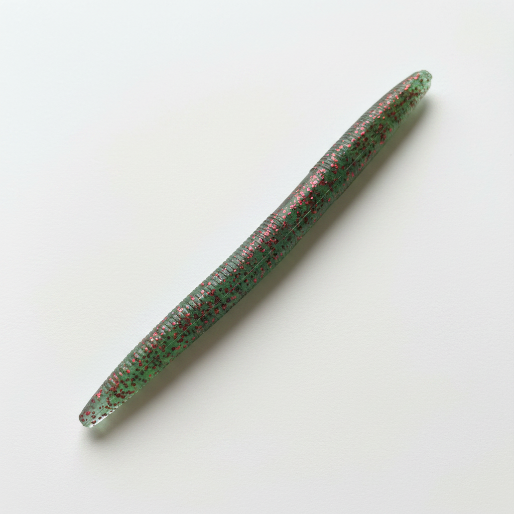 Stone Worm Single - Watermelon Green Red Flake